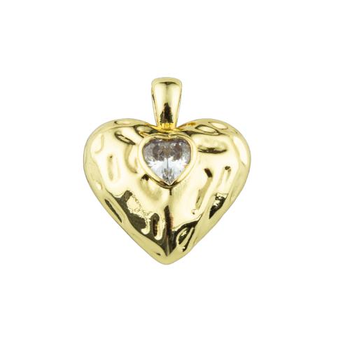 Cubic Zirconia Micro Pave Sterling Silver Pendant, 925 Sterling Silver, Heart, fashion jewelry & micro pave cubic zirconia & for woman Approx 2mm 