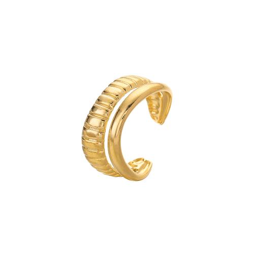Edelstahl Fingerring, 304 Edelstahl, Modeschmuck & für Frau, goldfarben, verkauft von PC