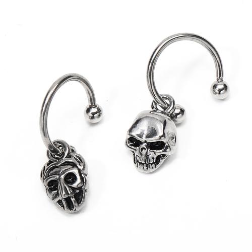 Stainless Steel Stud Earring, 304 Stainless Steel, Skull, fashion jewelry 