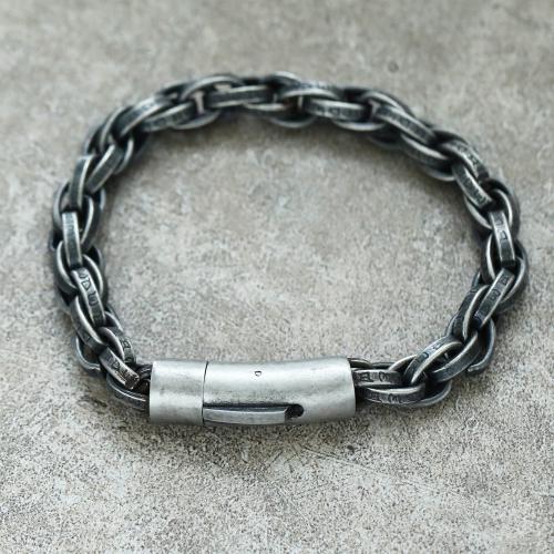 Stainless Steel Chain Bracelets, 304 Stainless Steel, Vacuum Ion Plating, punk style & for man 9mm cm 