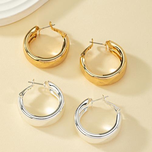 Zinc Alloy Hoop Earring, Round, plated & for woman 