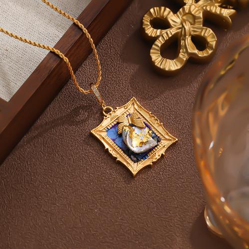 Ожерелье из пресноводных жемчуг на латунной цепочке, Латунь, с Пресноводные жемчуги, с 6CM наполнитель цепи, плакирован золотом, Женский & эмаль, разноцветный, длина:42 см, продается PC