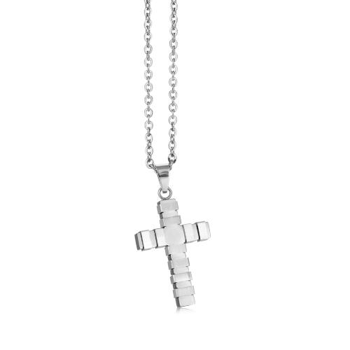 Titanium Steel Jewelry Necklace, Cross, handmade, Unisex Approx 21-50 cm 