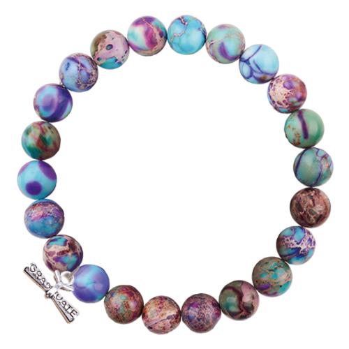 Impression Jasper Bracelet, 304 Stainless Steel, with Impression Jasper, handmade, Unisex mixed colors cm [