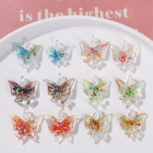 Colgantes de cristal del animal, Cristal de murano, Mariposa, Joyería & Bricolaje, más colores para la opción, 30x28mm, Vendido por UD