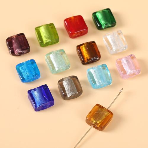 Handgefertigte Lampwork Perlen, Quadrat, Modeschmuck & DIY, keine, 12x12mm, verkauft von PC