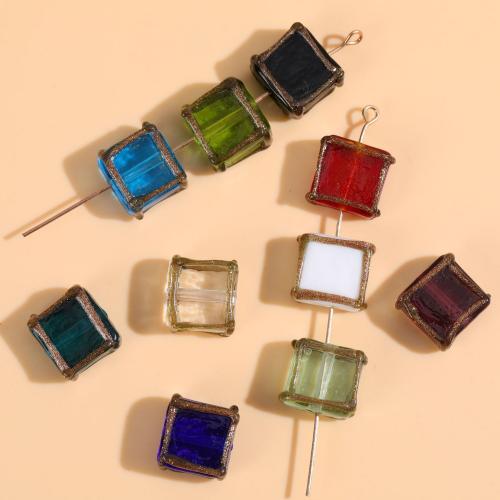 Handgefertigte Lampwork Perlen, Quadrat, Modeschmuck & DIY, keine, 12x12mm, verkauft von PC