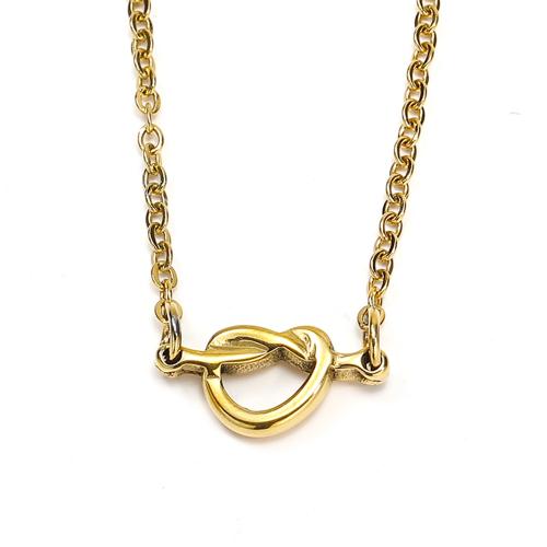 Edelstahl Schmuck Halskette, 304 Edelstahl, Herz, Vakuum-Ionen-Beschichtung, Modeschmuck & für Frau, goldfarben, 17x9mm, Länge:ca. 45 cm, verkauft von PC