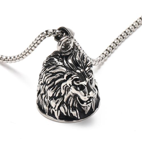 Stainless Steel Jewelry Necklace, 304 Stainless Steel, Lion, punk style & for man 