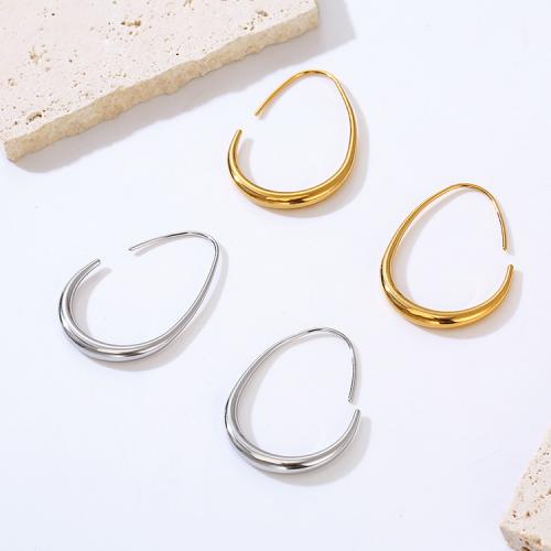 Stainless Steel Drop Earring, 304 Stainless Steel, egg, plated, for woman 