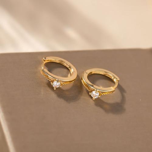 Rhinestone Brass Drop Earring, plated, fashion jewelry & with rhinestone, golden 
