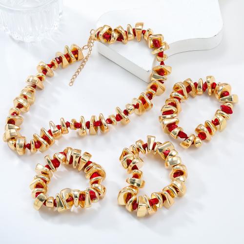 Fashion Zinc Alloy Jewelry Sets, with Resin & Copper Coated Plastic, fashion jewelry & for woman 