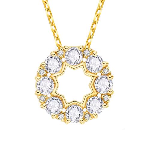 Cubic Zircon Micro Pave Brass Necklace, with 5CM extender chain, plated, micro pave cubic zirconia & for woman Approx 40 cm 