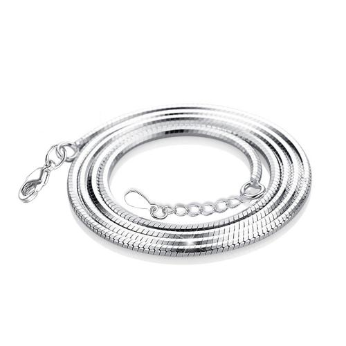 Латунь цепи ожерелье, с 5CM наполнитель цепи, Другое покрытие, Женский, платиновый цвет, длина:Приблизительно 40 см, продается PC