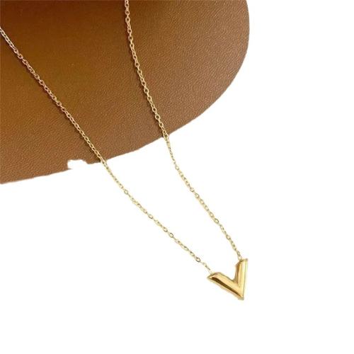 Stainless Steel Jewelry Necklace, 304 Stainless Steel, with Titanium Steel, with 5cm extender chain, plated, for woman, golden cm 