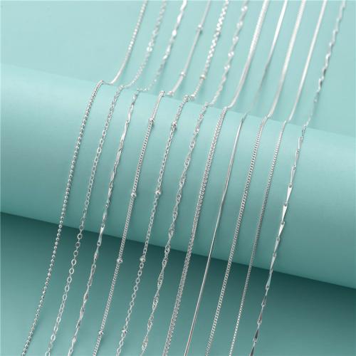Sterling Silver Jewelry Chain, 925 Sterling Silver, DIY  silver color 