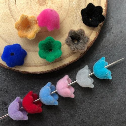 Flocking Fabric Bead Cap, Flower, DIY 