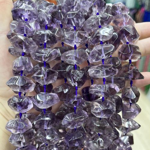 天然紫水晶のビーズ, アメジスト, ナゲット, ファッションジュエリー & DIY, パープル, Length about 12-22mm, 長さ:約 38 センチ, 売り手 ストランド