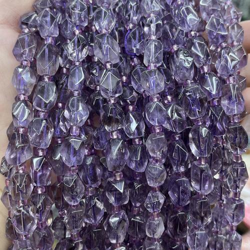 Natural Amethyst Beads, Nuggets, fashion jewelry & DIY, purple, Length about 8-12mm Approx 38 cm 