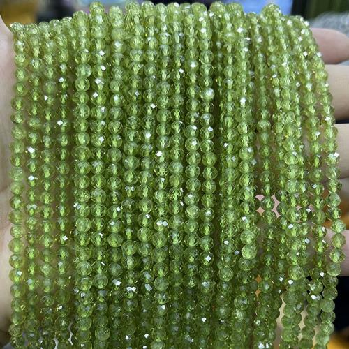 Mix Color Quartz Beads, Olive Quartz, Round, fashion jewelry & DIY & faceted, green, 4mm Approx 38 cm 
