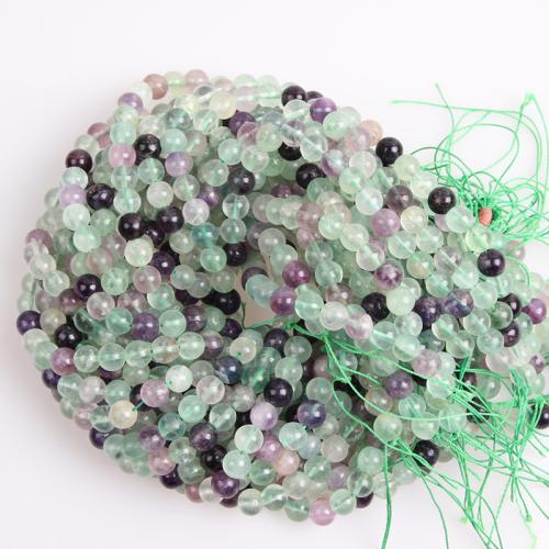 Fluorit Perlen, Buntes Fluorit, rund, Modeschmuck & DIY & verschiedene Größen vorhanden, gemischte Farben, Länge:ca. 38 cm, verkauft von Strang
