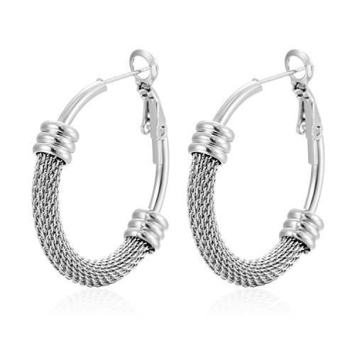 Stainless Steel Hoop Earring, 304 Stainless Steel, Donut, Vacuum Ion Plating, fashion jewelry & for woman [