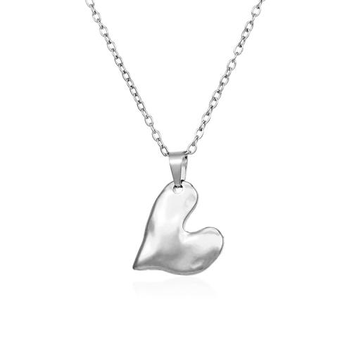 Stainless Steel Jewelry Necklace, 304 Stainless Steel, Heart, Vacuum Ion Plating, fashion jewelry & for woman Approx 45 cm 