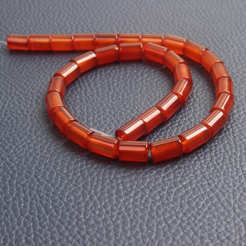 Natural Red Agate Beads, Column, fashion jewelry & DIY, red Approx 38 cm 