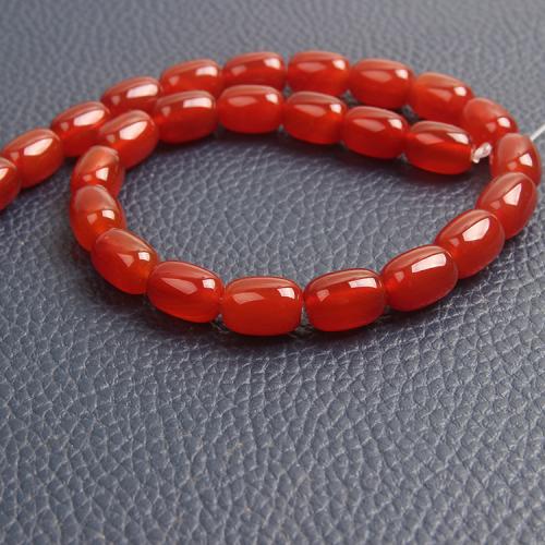 Natural Red Agate Beads, barrel, fashion jewelry & DIY red Approx 38 cm [