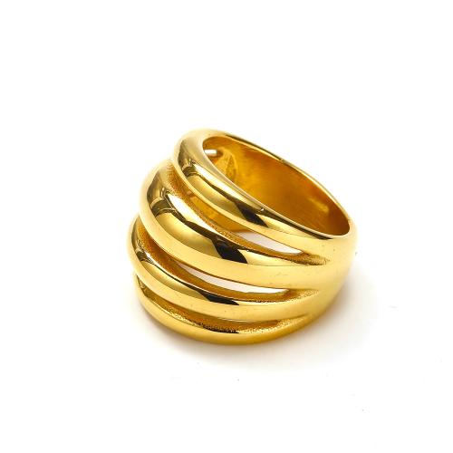 Stainless Steel Finger Ring, 304 Stainless Steel, Vacuum Ion Plating, fashion jewelry & for woman, golden 