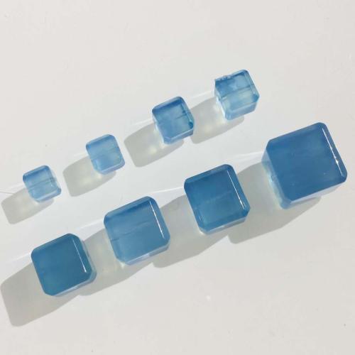 Aquamarin Perlen, Quadrat, DIY & verschiedene Größen vorhanden, blau, verkauft von PC[
