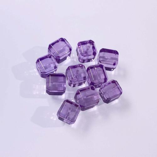 Natural Amethyst Beads, Square, DIY, purple, 10mm [