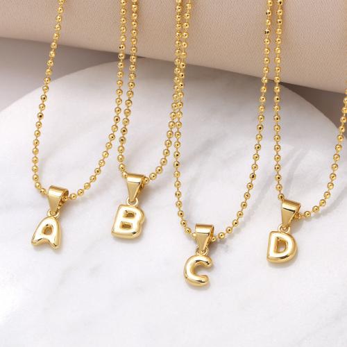 Brass Jewelry Necklace, Alphabet Letter, plated, fashion jewelry golden cm 