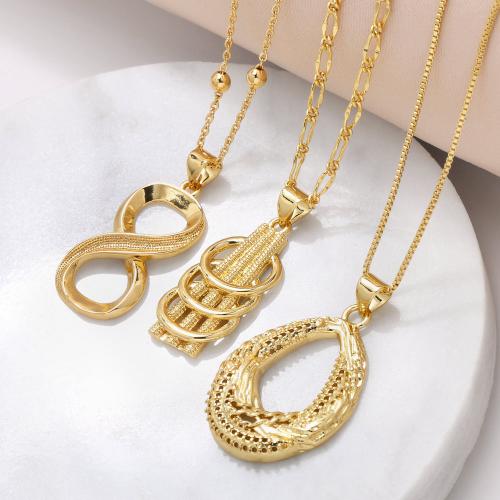 Ожерелье ручной латунные, Латунь, плакирован золотом, ювелирные изделия моды & различные модели для выбора, Золотой, продается PC