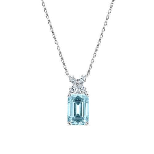 Brass Cubic Zirconia Necklace, with 5CM extender chain, plated, micro pave cubic zirconia & for woman Approx 40 cm 