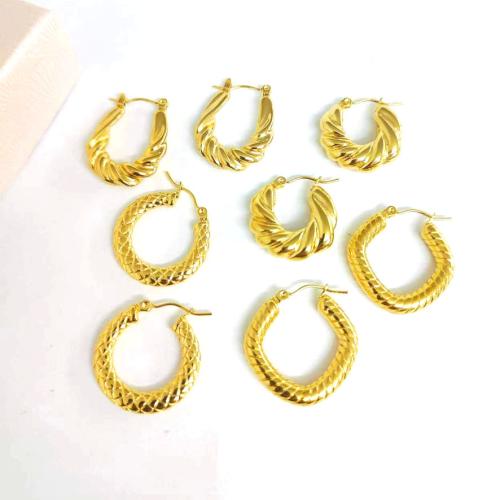 Stainless Steel Leverback Earring, 304 Stainless Steel, plated & for woman, golden 
