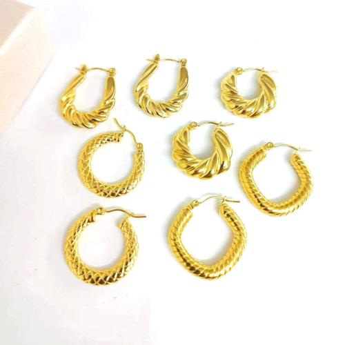 Stainless Steel Leverback Earring, 304 Stainless Steel, plated & for woman, golden [