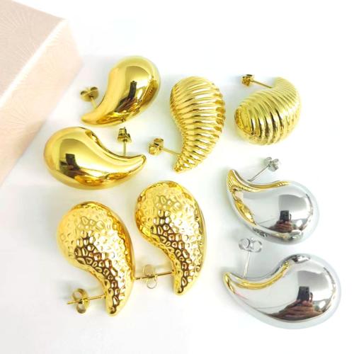 Edelstahl Stud Ohrring, 304 Edelstahl, plattiert, verschiedene Stile für Wahl & für Frau, keine, verkauft von Paar