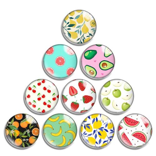 Decal Glass Cabochon, with Resin, Flat Round, DIY 
