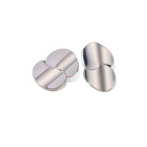 Titanium Steel Stud Earring, fashion jewelry & for woman, silver color 