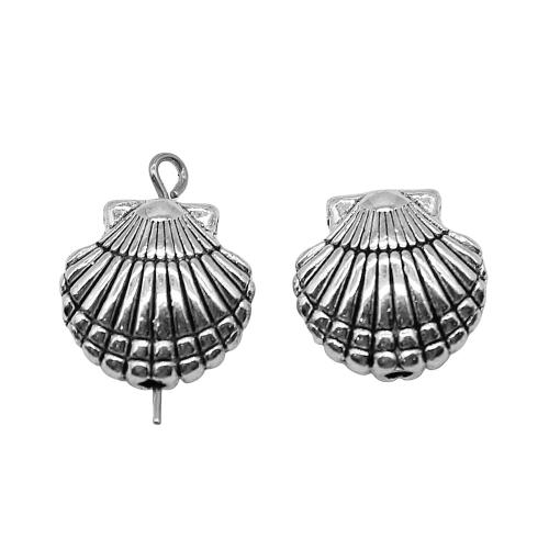Zinc Alloy Jewelry Beads, Shell, antique silver color plated, vintage & fashion jewelry & DIY 