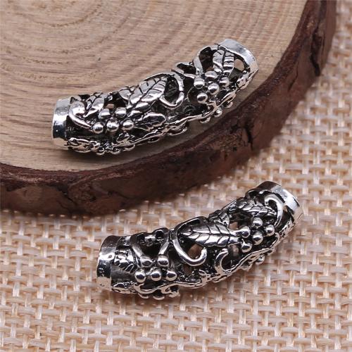Zinc Alloy Curved Tube Beads, antique silver color plated, vintage & fashion jewelry & DIY & hollow 
