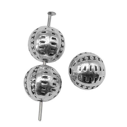 Zinc Alloy Jewelry Beads, Round, antique silver color plated, vintage & fashion jewelry & DIY 