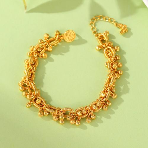 Brass Bracelets, with 6CM extender chain, gold color plated & for woman .5 cm 