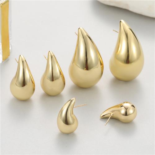 真鍮のスタッドのイヤリング, 銅, ゴールドメッキ, 異なるサイズの選択 & 女性用, 無色, 売り手 ペア