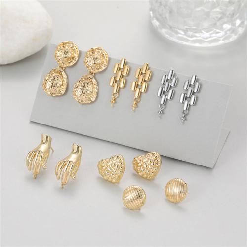 Brass Earring Drop Component, plated, DIY & for woman 