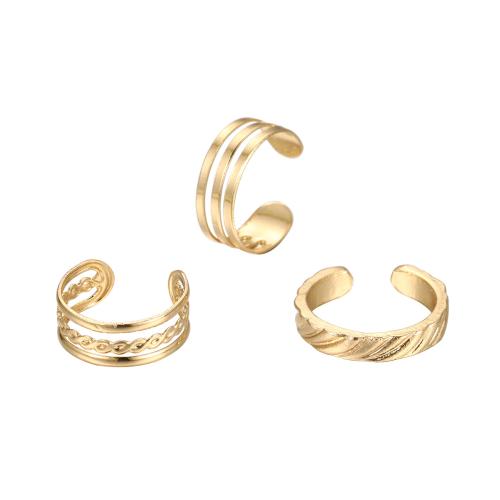 цинковый сплав Палец кольцо, три части & ювелирные изделия моды & Мужская & разные стили для выбора, золотой, продается указан[