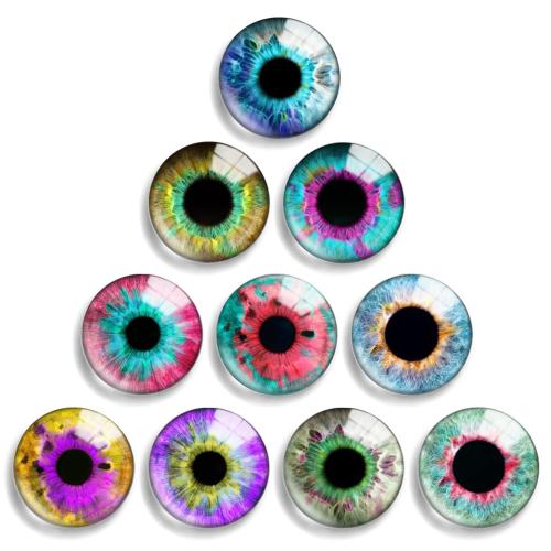 Fashion Resin Cabochons, Glass, with Resin, Flat Round, mixed pattern & DIY [