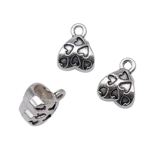 Zinc Alloy Bail Beads, Heart, antique silver color plated, vintage & fashion jewelry & DIY 