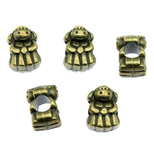 Zinc Alloy Large Hole Beads, Girl, antique bronze color plated, vintage & fashion jewelry & DIY [